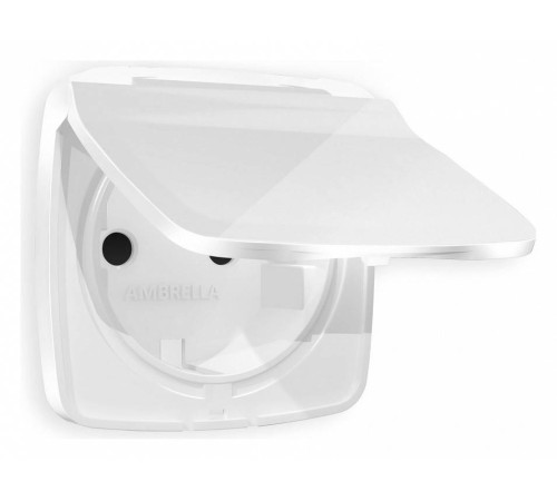 Накладка для розетки влагозащищенной с заземлением и со шторками с крышкой Ambrella Volt Quant OP1080