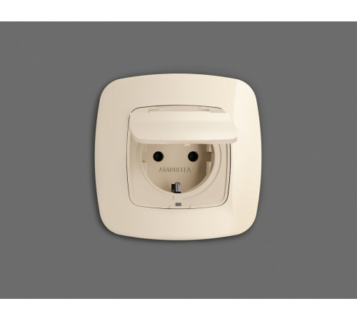 Накладка для розетки влагозащищенной с заземлением и со шторками с крышкой Ambrella Volt Quant OP3280