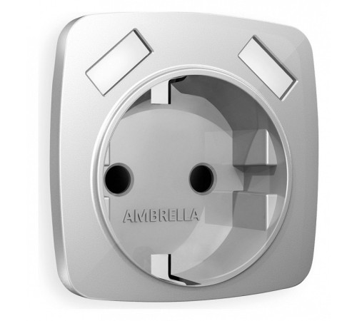 Накладка для розетки с заземлением и со шторками и 2хUSB type A Ambrella Volt Quant OP4090