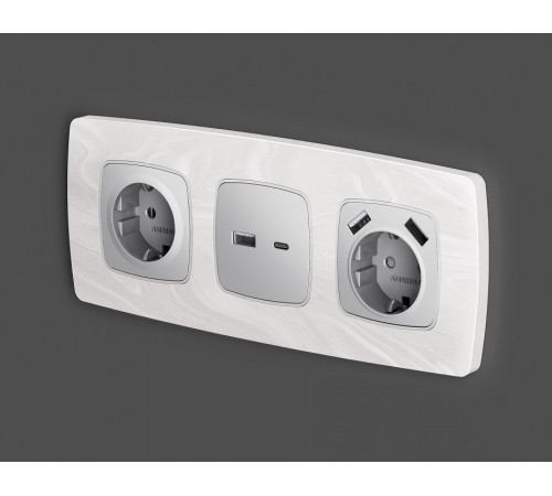 Накладка для розетки type A и C Ambrella Volt Quant OP4110