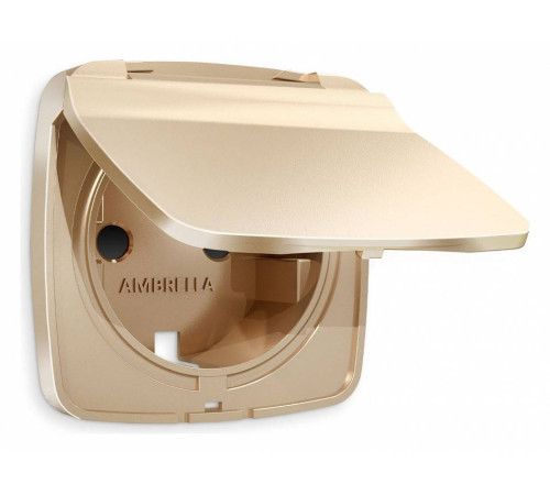 Накладка для розетки влагозащищенной с заземлением и со шторками с крышкой Ambrella Volt Quant OP6080