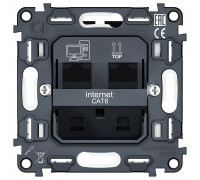 Механизм розетки телефонной RJ-11 со шторкам Ambrella Volt QUANT VM189