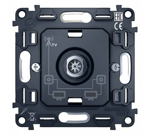 Механизм ТВ-розетки проходной Ambrella Volt Quant VM211