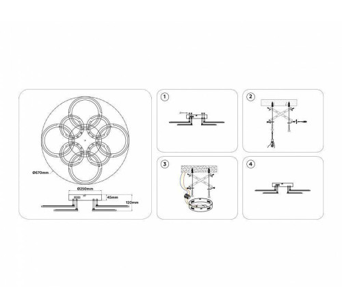 Потолочная светодиодная люстра Ambrella light FA FA8945 106 Вт FA8945