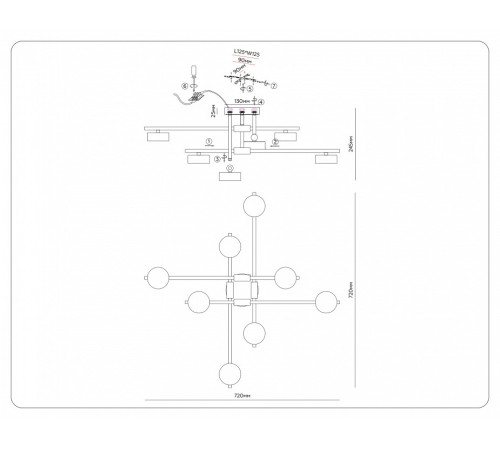 Люстра на штанге Ambrella Light COMFORT FL51751