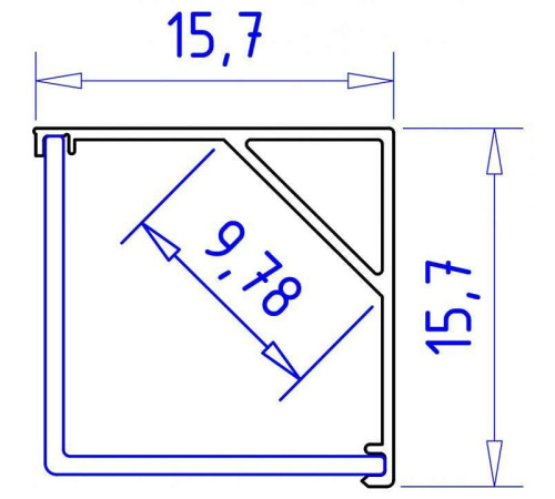 Профиль накладной угловой внутренний Ambrella Light GP GP2150AL