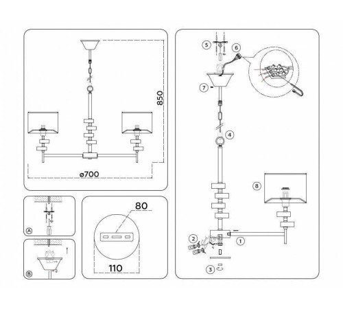 Подвесная люстра Ambrella Light HIGH LIGHT LH71331