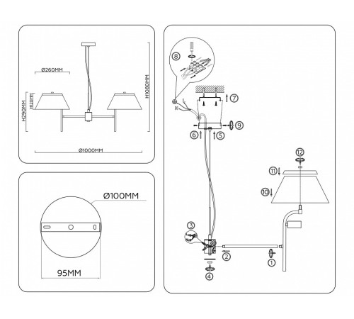 Подвесная люстра Ambrella Light LH LH72473