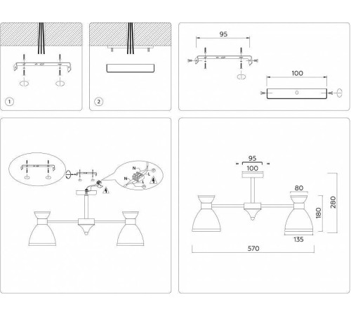 Люстра на штанге Ambrella Light TR TR3179