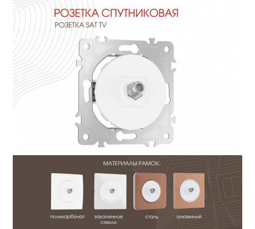 ТВ-розетка без рамки Arte Milano am-202 202.42-1.white