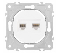 Розетка двойная RJ-11 и Ethernet RJ-45, без рамки Arte Milano am-202 202.44-1.white