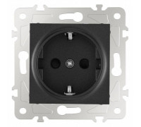 Розетка с заземлением и со шторкой, без рамки Arte Milano am-203 203.40-1.black
