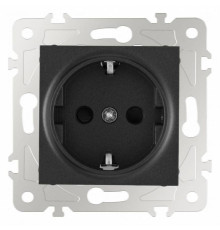 Розетка с заземлением и со шторкой, без рамки Arte Milano am-203 203.40-1.black