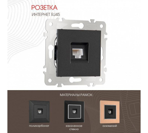 Розетка Ethernet RJ-45 без рамки Arte Milano am-203 203.45-1.black
