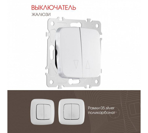 Выключатель для жалюзи без рамки Arte Milano 205 205.38-2.silver