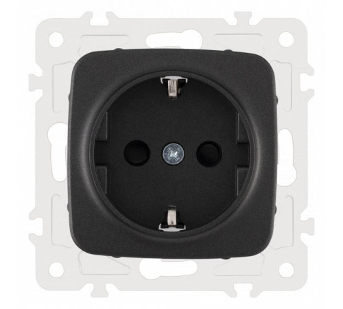 Розетка с заземлением и со шторкой, без рамки Arte Milano am-205 205.40-1.black