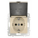 Розетка влагозащищенная с заземлением и со шторкой с крышкой Arte Milano am-206 206.41-1.shampan