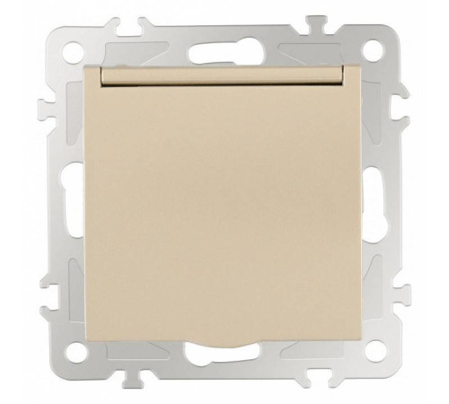 Розетка влагозащищенная с заземлением и со шторкой с крышкой Arte Milano am-206 206.41-1.shampan