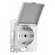 Розетка влагозащищенная с заземлением и со шторкой с крышкой Arte Milano am-206 206.41-1.silver