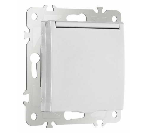 Розетка влагозащищенная с заземлением и со шторкой с крышкой Arte Milano am-206 206.41-1.silver