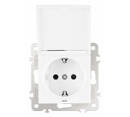 Розетка влагозащищенная с заземлением и со шторкой с крышкой Arte Milano am-206 206.41-1.white