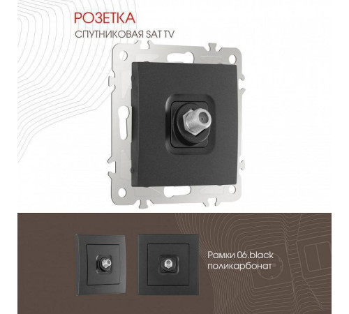 ТВ-розетка без рамки Arte Milano am-206 206.42-1.black