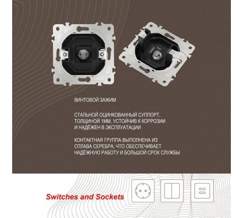 ТВ-розетка без рамки Arte Milano am-206 206.42-1.black