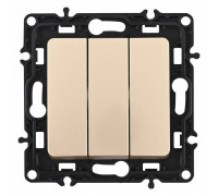 Выключатель трехклавишный без рамки Arte Milano 217 217.30-3.shampan