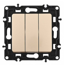 Выключатель трехклавишный без рамки Arte Milano 217 217.30-3.shampan