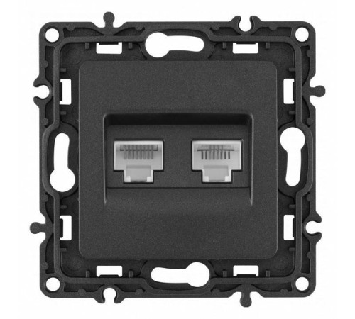 Розетка двойная RJ-11 и Ethernet RJ-45, без рамки Arte Milano am-217 217.44-1.black