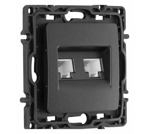 Розетка двойная RJ-11 и Ethernet RJ-45, без рамки Arte Milano am-217 217.44-1.black