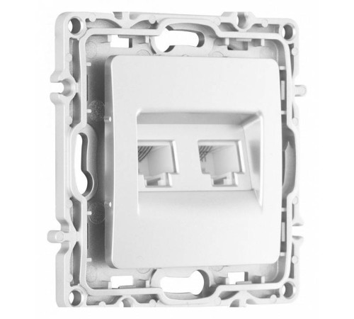 Розетка двойная RJ-11 и Ethernet RJ-45, без рамки Arte Milano am-217 217.44-1.silver