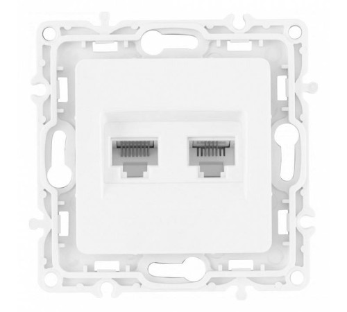 Розетка двойная RJ-11 и Ethernet RJ-45, без рамки Arte Milano am-217 217.44-1.white