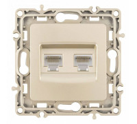Розетка Ethernet RJ-45 без рамки Arte Milano am-217 217.45-2.shampan