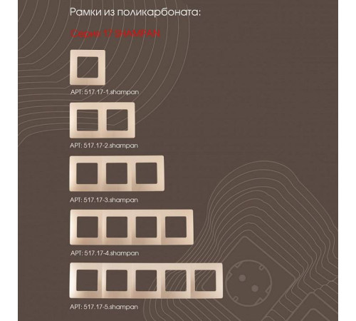 Розетка Ethernet RJ-45 без рамки Arte Milano am-217 217.45-2.shampan