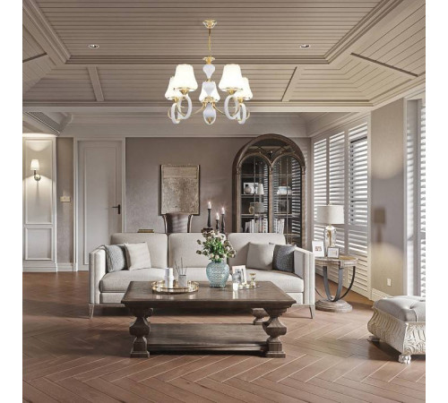 Подвесная люстра Arte Milano Florentia-2387 5 ламп 302387/5 Wh/Gd