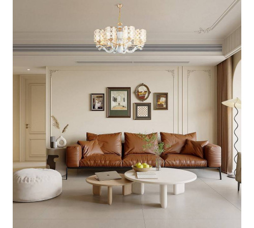 Подвесная люстра Arte Milano Florentia-3097 303097/8 Wh/Gd