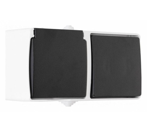 Блок с выключателями одноклавишными влагозащищенными Arte Milano am-309 309.52-1.grey