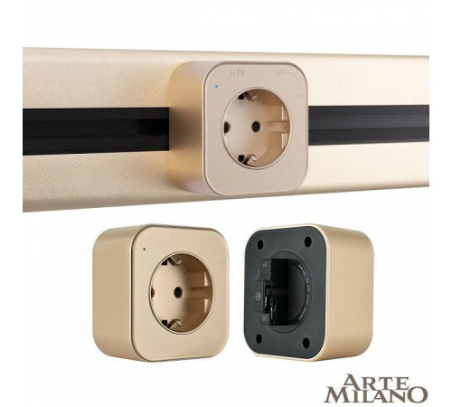 Розетка с заземлением для трека Arte Milano Am-track-sockets золото 380022TS/ES Gold