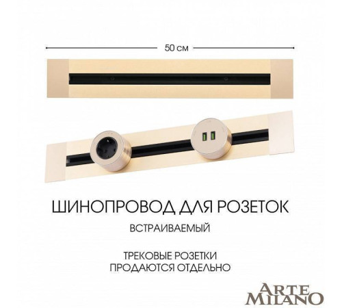 Трек встраиваемый Arte Milano Am-track-sockets 382305TB/50 Gold