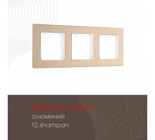 Рамка на 3 поста Arte Milano am-503.12 503.12-3.shampan