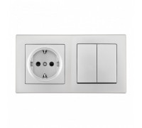 Блок с розеткой и выключателем Arte Milano SET06-2 SET06-2-30-2-40-1 silver