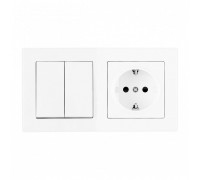 Блок с розеткой и выключателем Arte Milano SET06-2 SET06-2-30-2-40-1 white