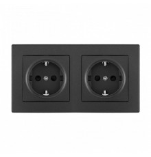 Розетка с заземлением и со шторкой Arte Milano SET06-2 SET06-2-40-1x2 black