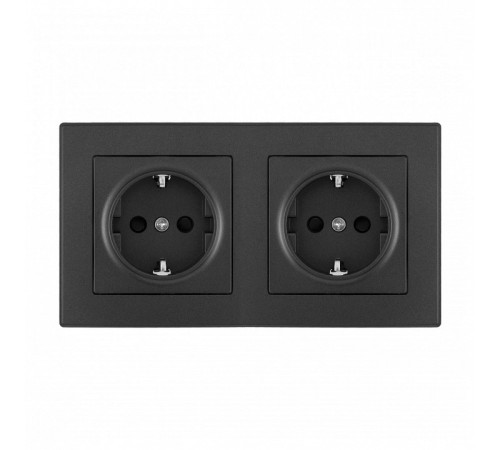 Розетка с заземлением и со шторкой Arte Milano SET06-2 SET06-2-40-1x2 black