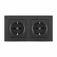 Розетка с заземлением и со шторкой Arte Milano SET06-2 SET06-2-40-1x2 black