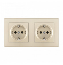 Розетка с заземлением и со шторкой Arte Milano SET06-2 SET06-2-40-1x2 shampan