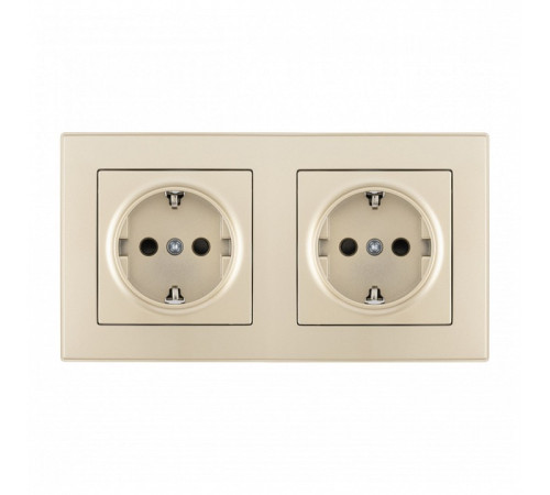 Розетка с заземлением и со шторкой Arte Milano SET06-2 SET06-2-40-1x2 shampan