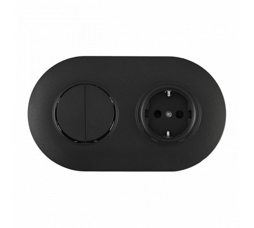 Блок с розеткой и выключателем Arte Milano SET08-2 SET08-2-40-1-30-2 black