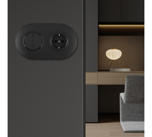 Блок с розеткой и выключателем Arte Milano SET08-2 SET08-2-40-1-30-2 black